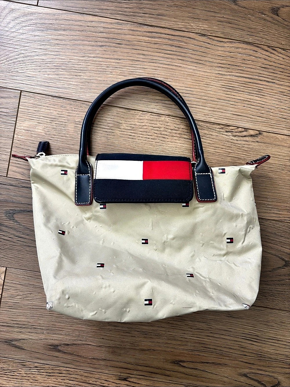 Tommy Hilfiger Cream & Navy Blue Tote